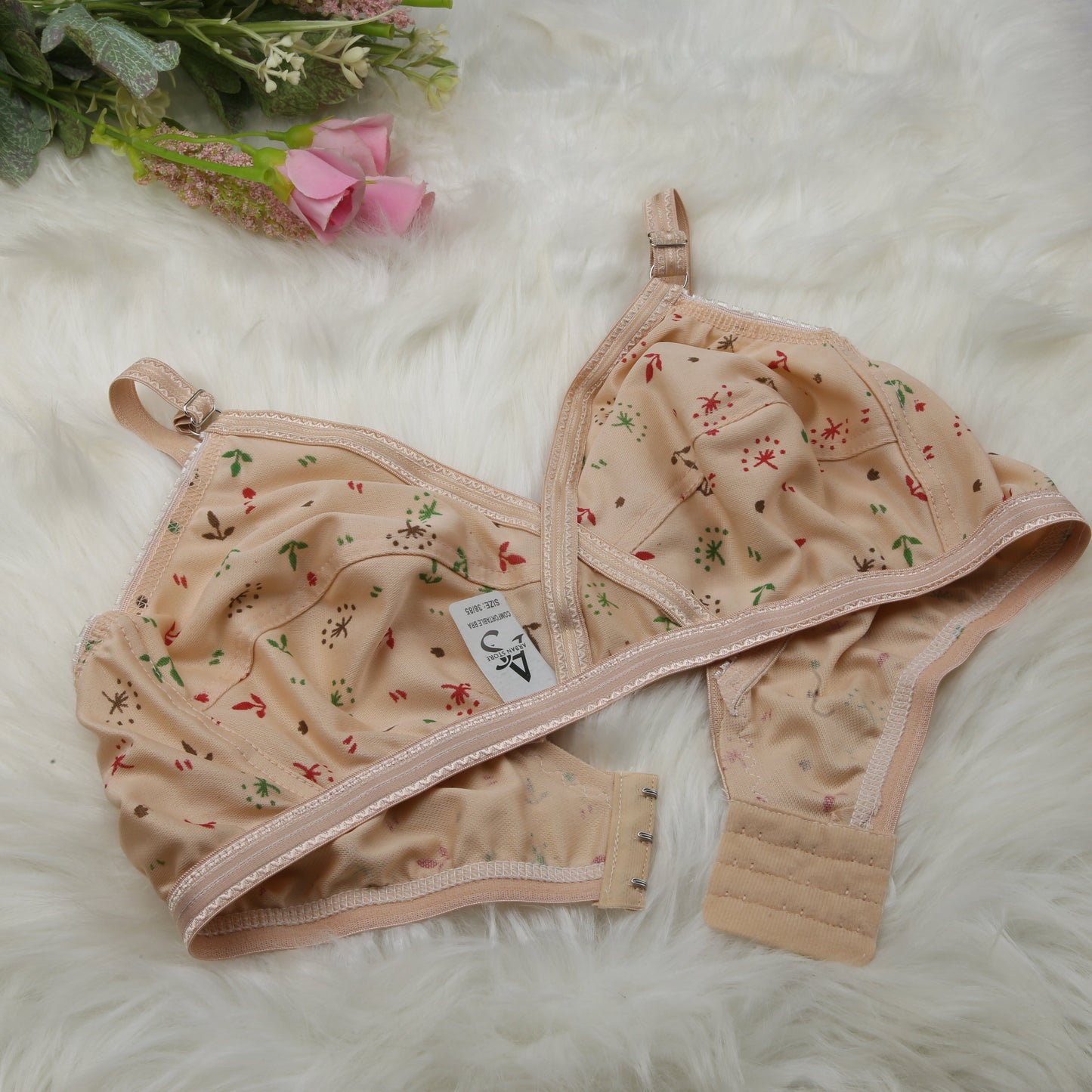 4 Piece Pack - Comfortable Printed Jersey Bras for Women