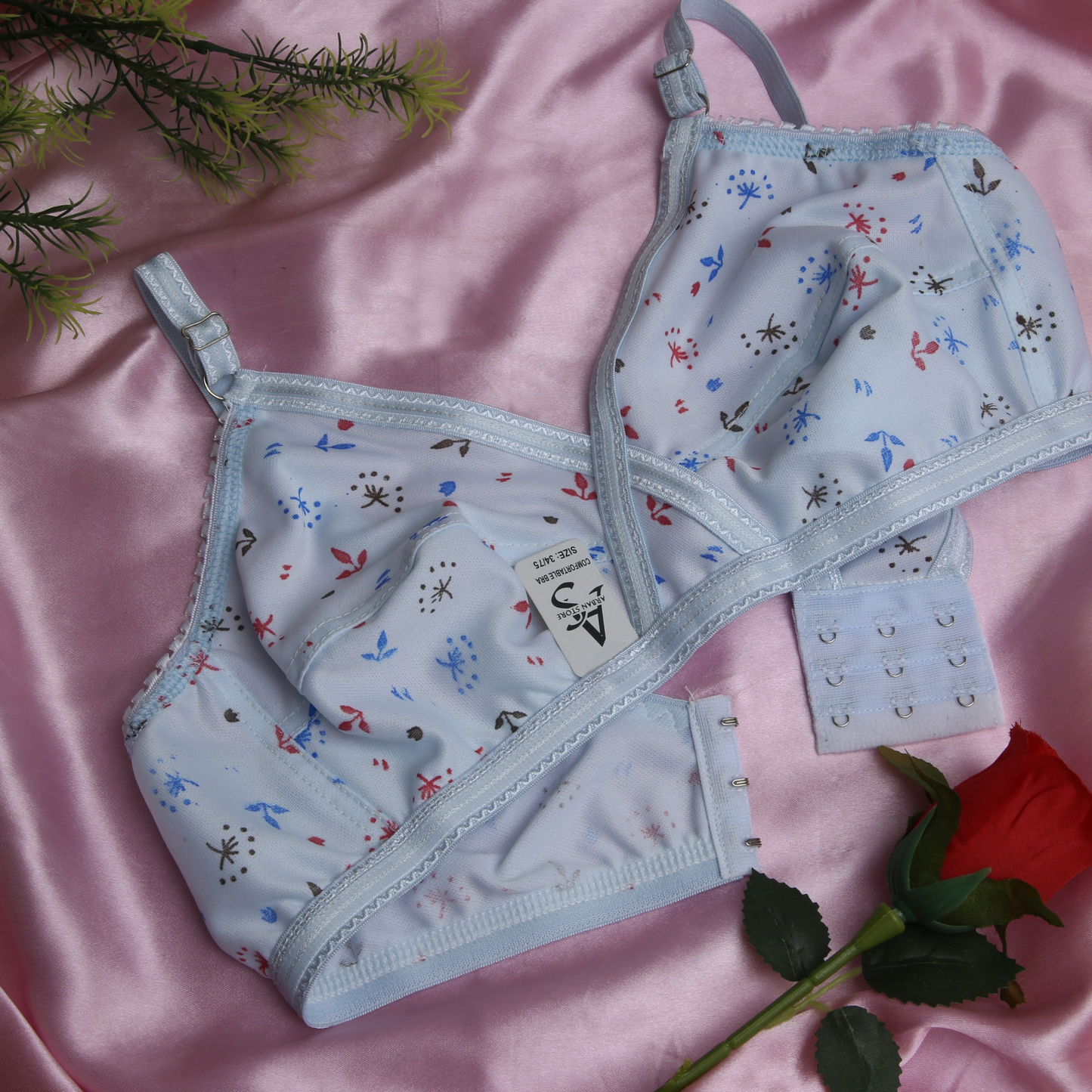 4 Piece Pack - Comfortable Printed Jersey Bras for Women
