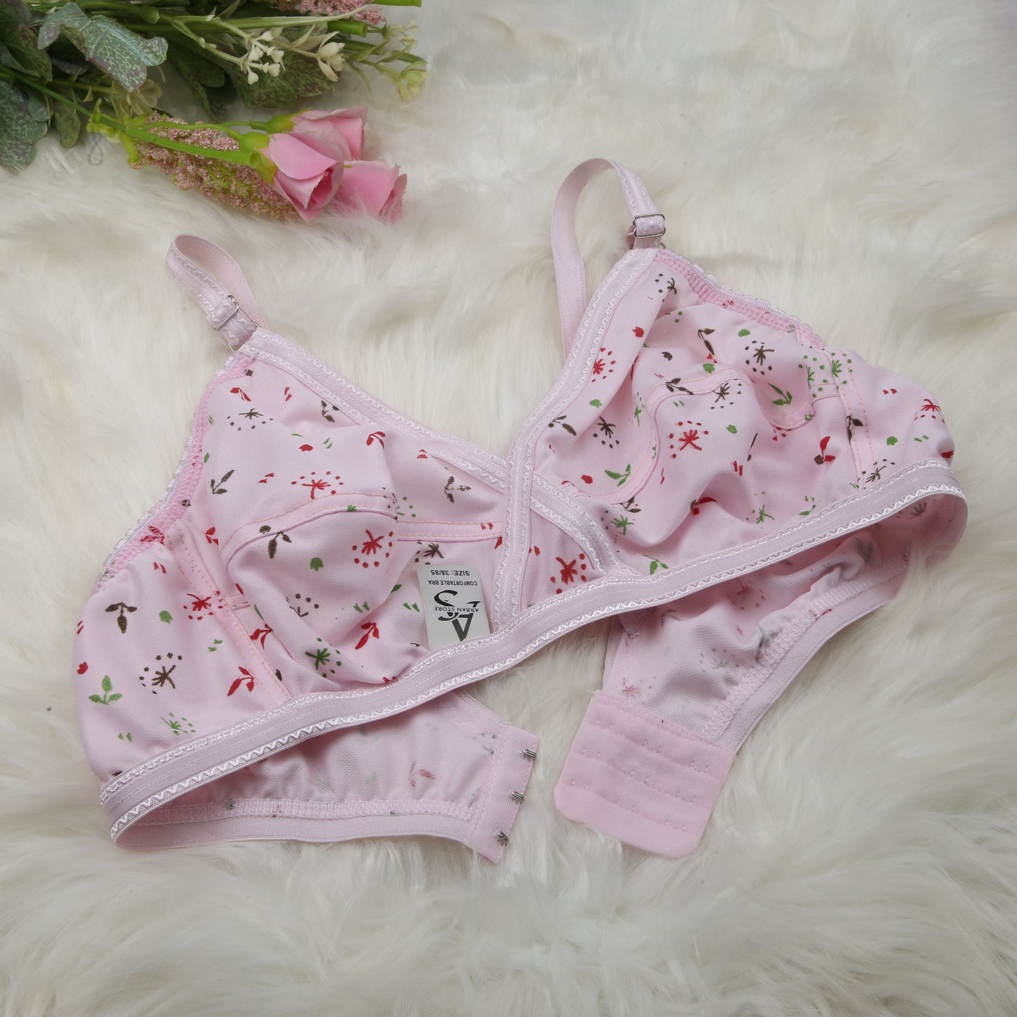 4 Piece Pack - Comfortable Printed Jersey Bras for Women