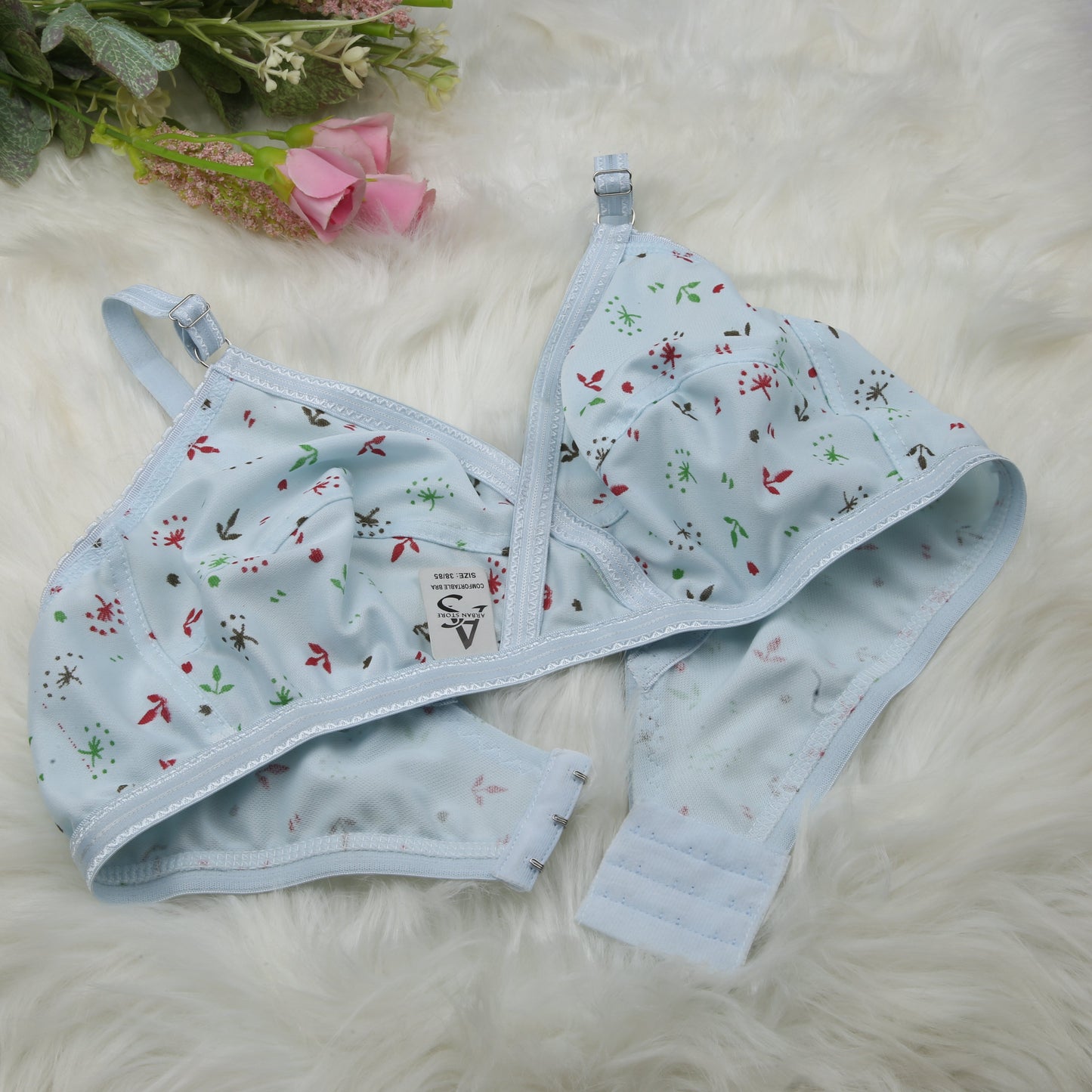 (4) Bra soft  Fabric Printed jersey bra