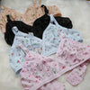 (4) Bra soft  Fabric Printed jersey bra
